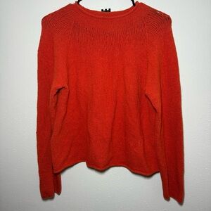 Eileen Fisher Fall Sweater In Burnt Orange, Cotton Women’s Size L